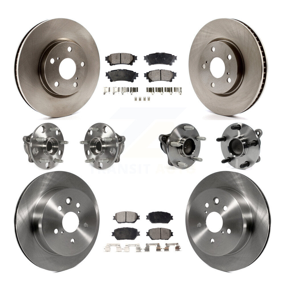 Hub Bearing Brake Rotor Pad Front Rear Kit (10Pc) For 14 Lexus IS250 C F Sport