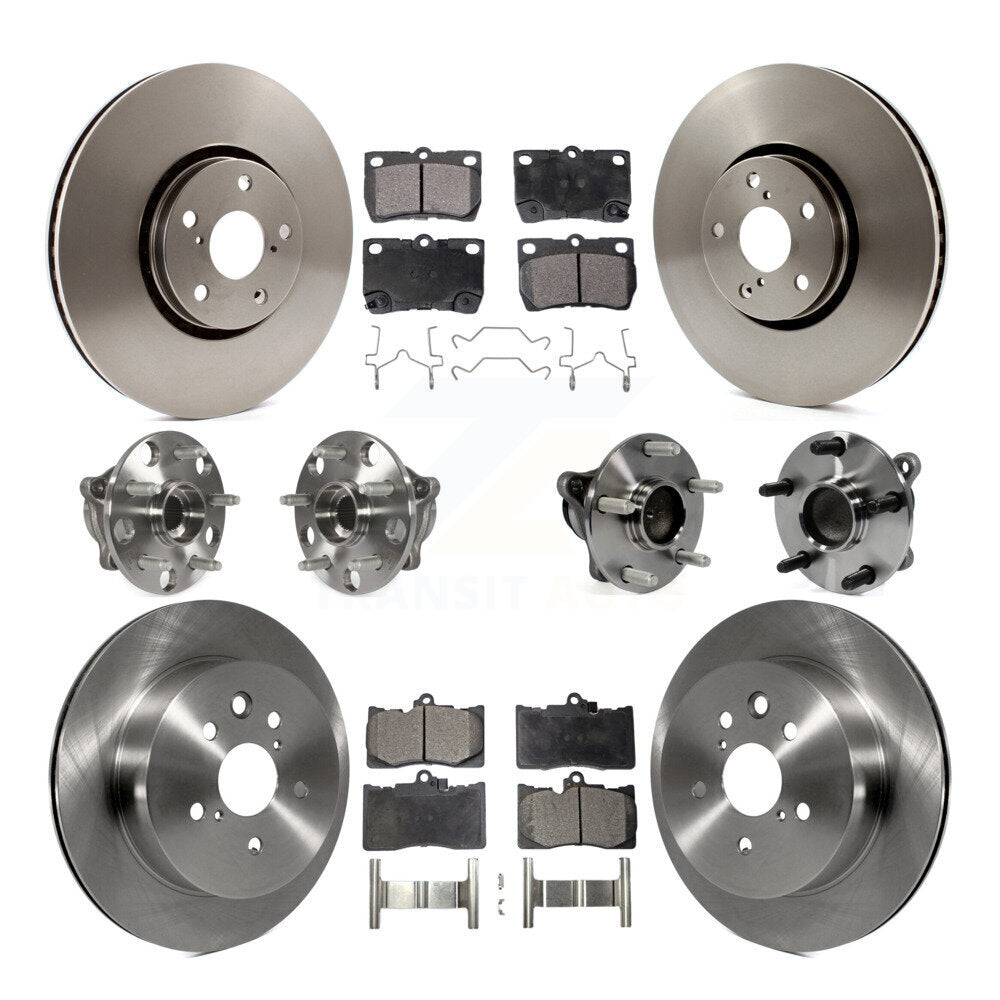 Hub Bearing Brake Rotor & Pad Front Rear Kit (10Pc) For Lexus IS350 GS350 GS450h
