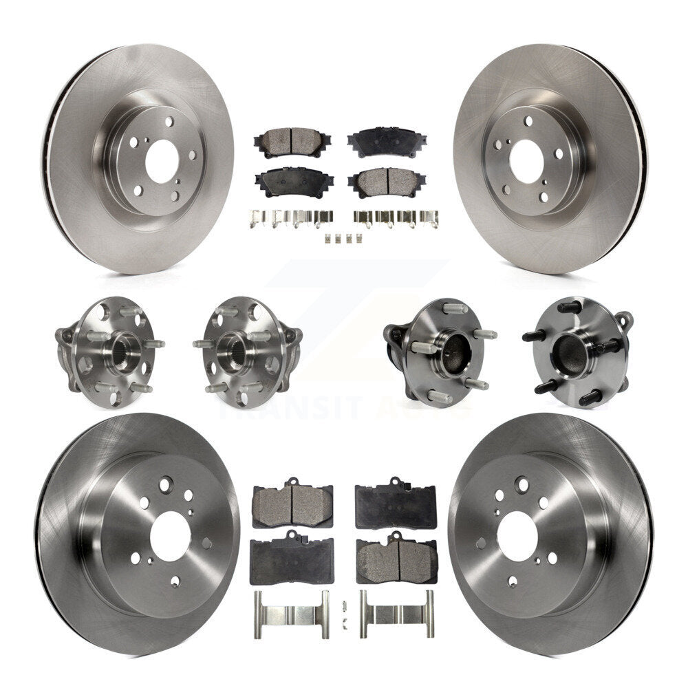 Hub Bearing Brake Rotor & Pads Front Rear Kit (10Pc) For Lexus IS350 C F Sport