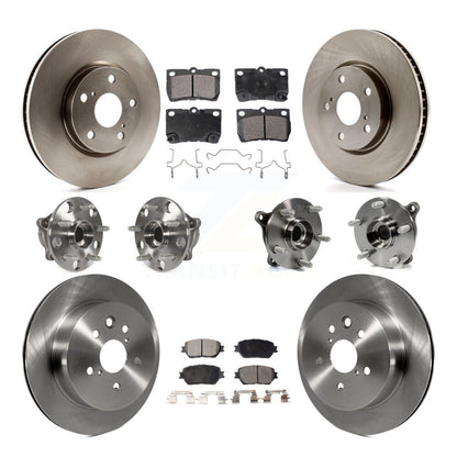Hub Bearing Disc Brake Rotor Pads Front Rear Kit (10Pc) For 2006 Lexus GS300 AWD