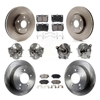 Hub Bearings Disc Brake Rotors And Pads Front Rear Kit (10Pc) For Lexus IS250