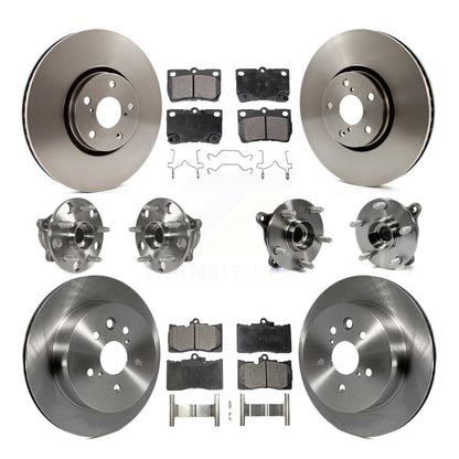 Hub Bearings Disc Brake Rotors And Pads Front Rear Kit (10Pc) For Lexus IS350