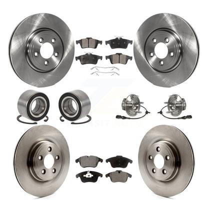 Hub Bearing Disc Brake Rotors And Pads Shoes Front Rear Kit (10Pc) For Jaguar XF
