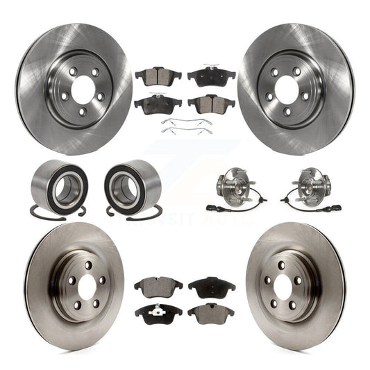 Hub Bearing Disc Brake Rotors And Pads Shoes Front Rear Kit (10Pc) For Jaguar XF