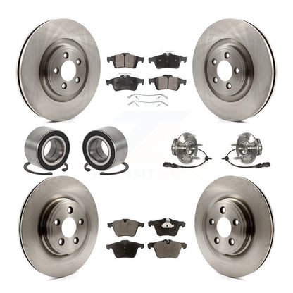 Hub Bearing Disc Brake Rotor Pads Shoe Front Rear Kit (10Pc) For Jaguar XF XJ XK
