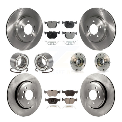 Hub Bearing Disc Brake Rotor & Pad Shoe Front Rear Kit (10Pc) For BMW 330Ci 330i