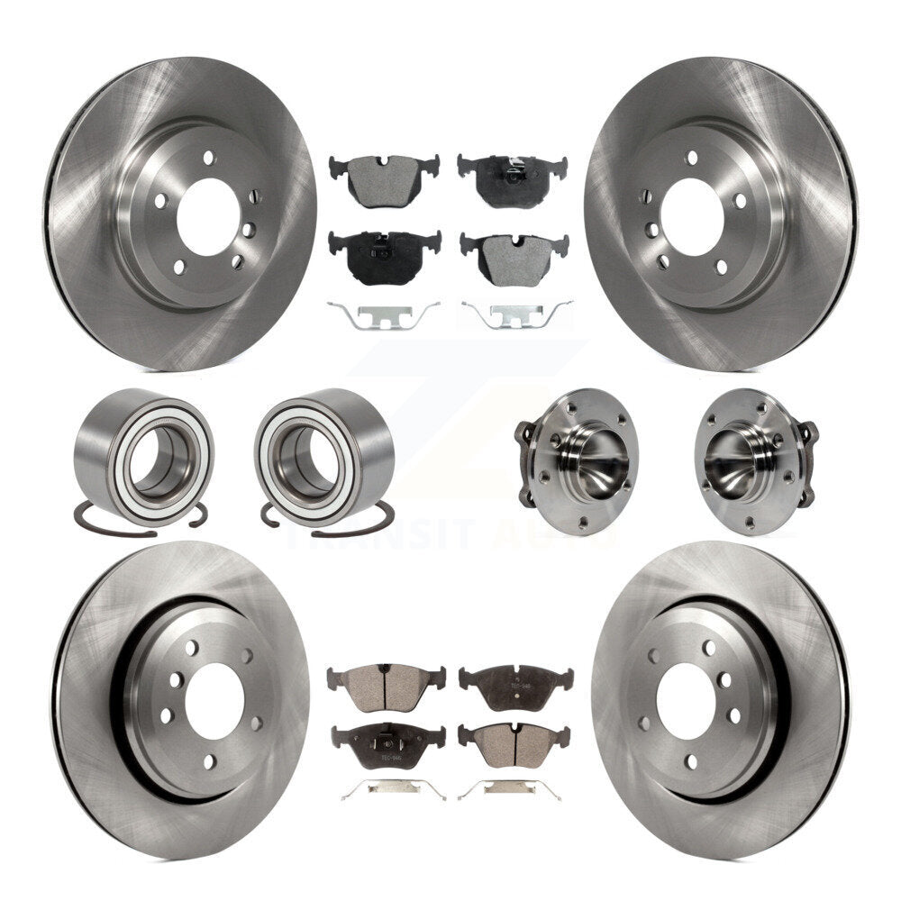 Hub Bearing Disc Brake Rotor & Pad Shoe Front Rear Kit (10Pc) For 2006 BMW 330Ci