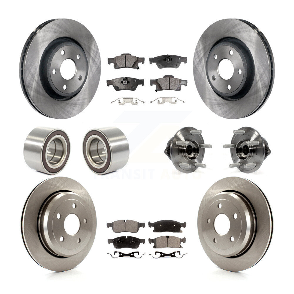 Hub Bearing Disc Brake Rotor Pads Shoe Front Rear Kit For Jeep Grand Cherokee WK