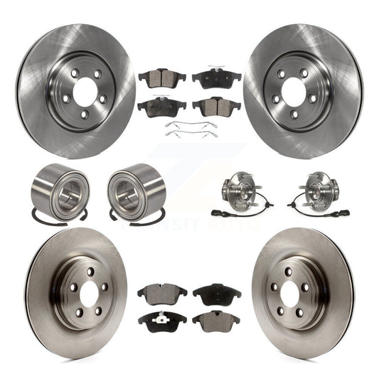 Hub Bearing Brake Rotor And Pad Shoe Front Rear Kit (10Pc) For Jaguar S-Type XJ8