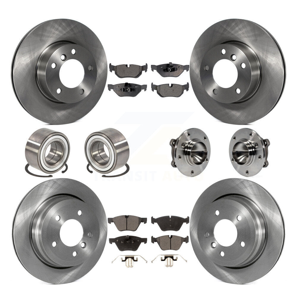 Hub Bearing Brake Rotor & Pad Shoe Front Rear Kit (10Pc) For 2007 BMW 328i Wagon