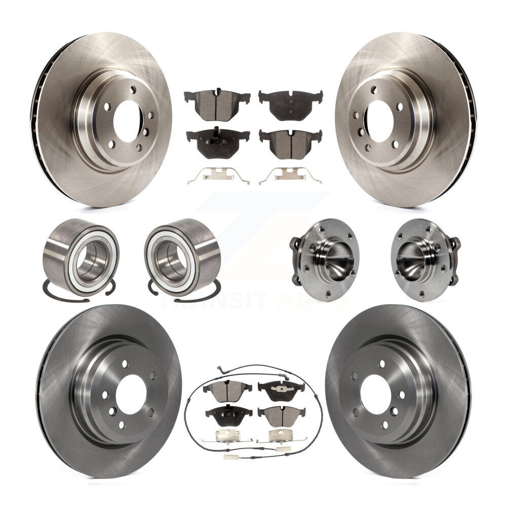 Hub Bearing Brake Rotor & Pad Shoe Front Rear Kit (10Pc) For BMW 335i 335is 335d