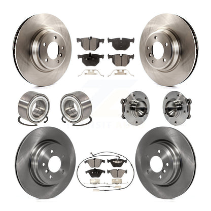 Hub Bearing Brake Rotor & Pad Shoe Front Rear Kit (10Pc) For BMW 335i 335is 335d