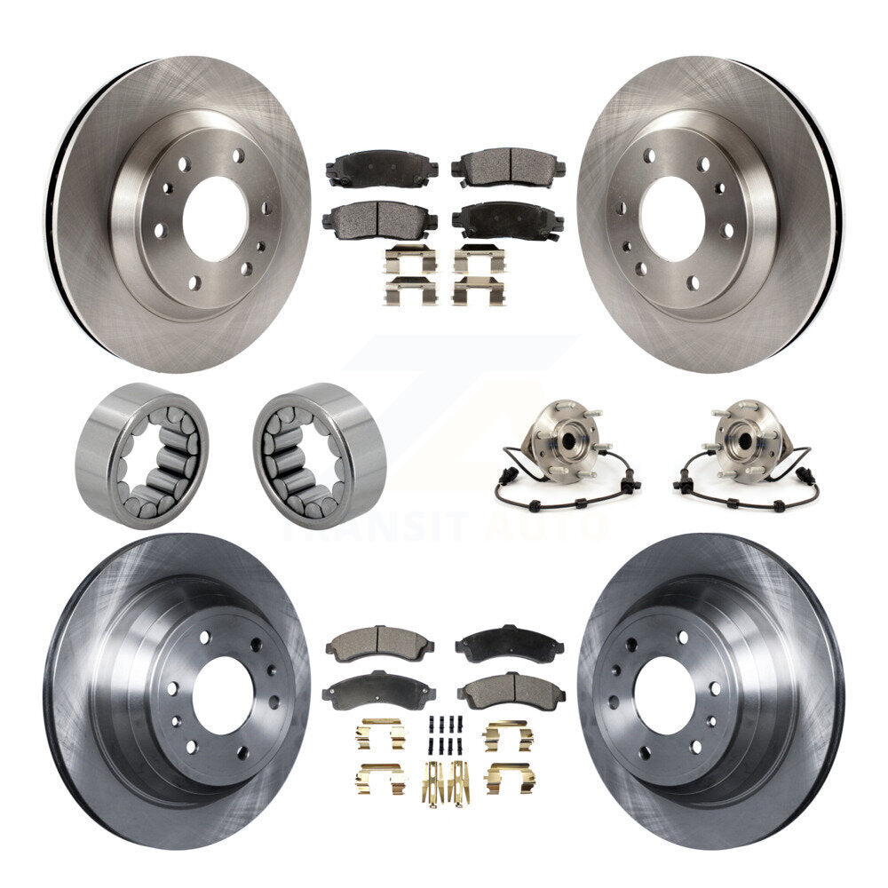 Hub Bearing Brake Rotor & Pad Shoe Front Rear Kit (10Pc) For GMC Envoy Chevrolet