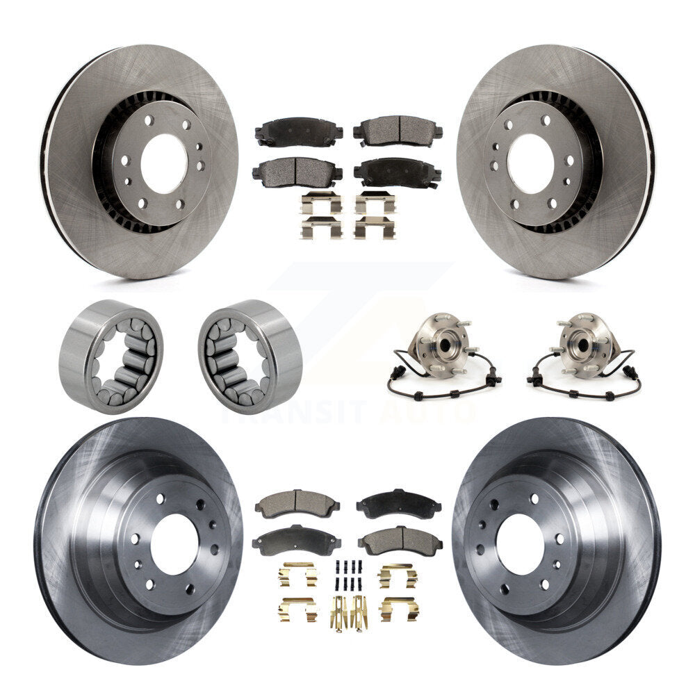 Hub Bearing Brake Rotor & Pad Shoe Front Rear Kit (10Pc) For Chevrolet GMC Envoy