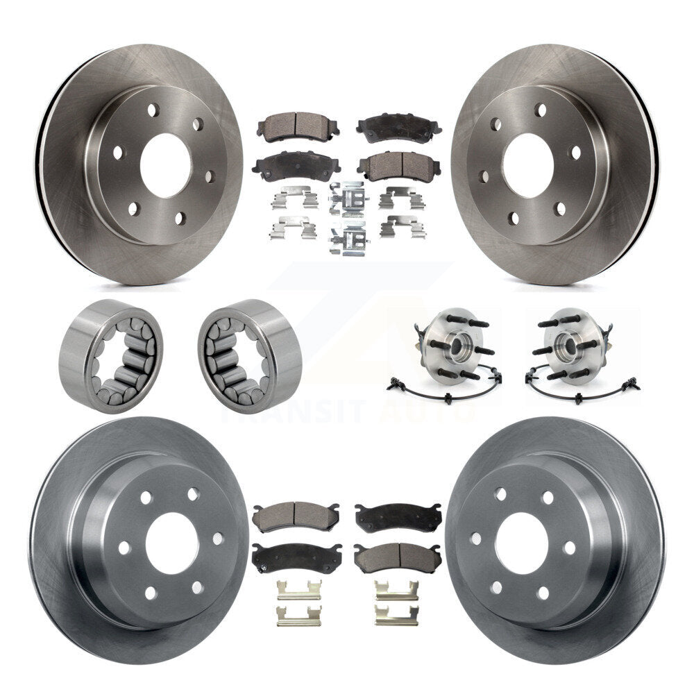 Hub Bearing Brake Rotor & Pad Shoe Front Rear Kit (10Pc) For Chevrolet Silverado