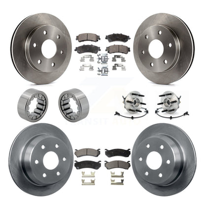Hub Bearing Brake Rotor & Pad Shoe Front Rear Kit (10Pc) For Chevrolet Silverado