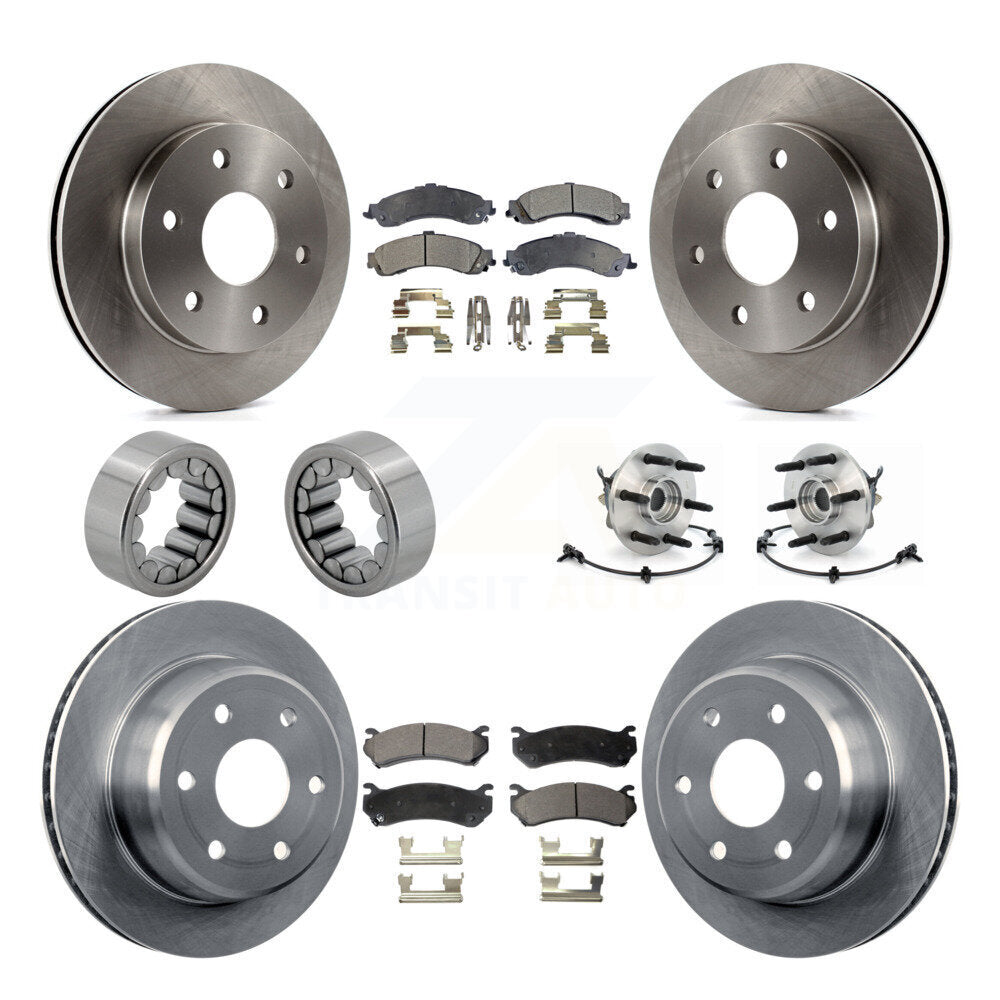 Hub Bearing Brake Rotor & Pad Shoe Front Rear Kit (10Pc) For Chevrolet Avalanche