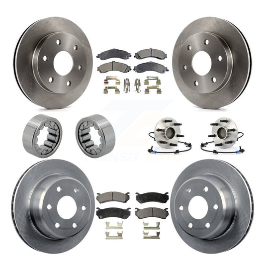 Hub Bearing Brake Rotor & Pad Shoe Front Rear Kit (10Pc) For Chevrolet Avalanche