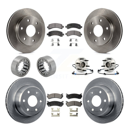 Hub Bearing Brake Rotor & Pad Shoe Front Rear Kit (10Pc) For Chevrolet Avalanche
