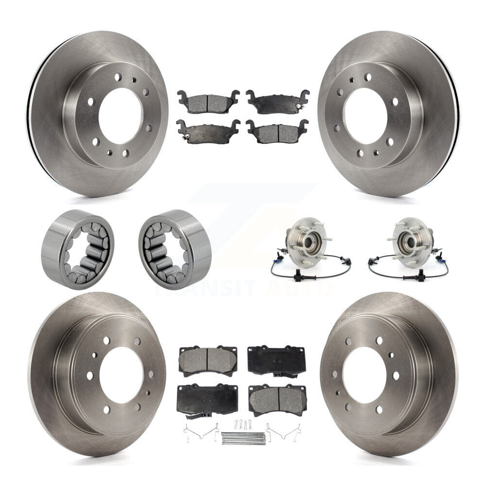 Hub Bearing Brake Rotor & Pad Shoe Front Rear Kit (10Pc) For 2006-2008 Hummer H3