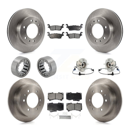 Hub Bearing Brake Rotor & Pad Shoe Front Rear Kit (10Pc) For 2006-2008 Hummer H3
