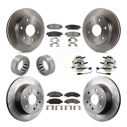 Hub Bearing Disc Brake Rotor Pads Shoe Front Rear Kit (10Pc) For GMC Sierra 1500
