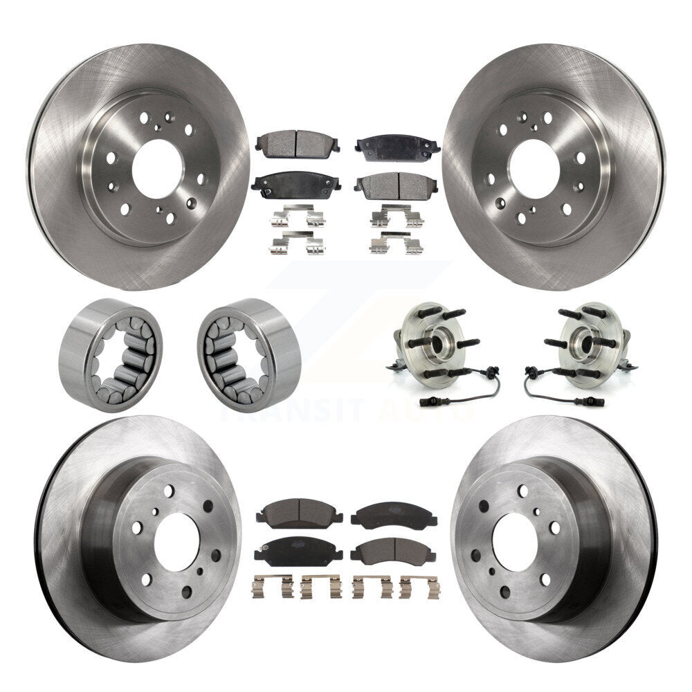 Hub Bearing Brake Rotor Pads Shoe Front Rear Kit (10Pc) For Chevrolet GMC Sierra