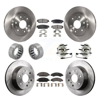 Hub Bearing Brake Rotor Pads Shoe Front Rear Kit (10Pc) For Chevrolet GMC Sierra