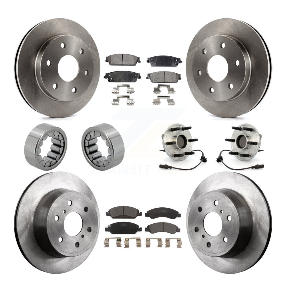 Hub Bearing Disc Brake Rotor Pads Shoe Front Rear Kit (10Pc) For GMC Sierra 1500