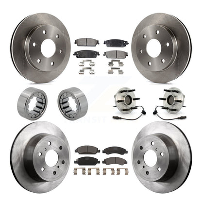 Hub Bearing Disc Brake Rotor Pads Shoe Front Rear Kit (10Pc) For GMC Sierra 1500