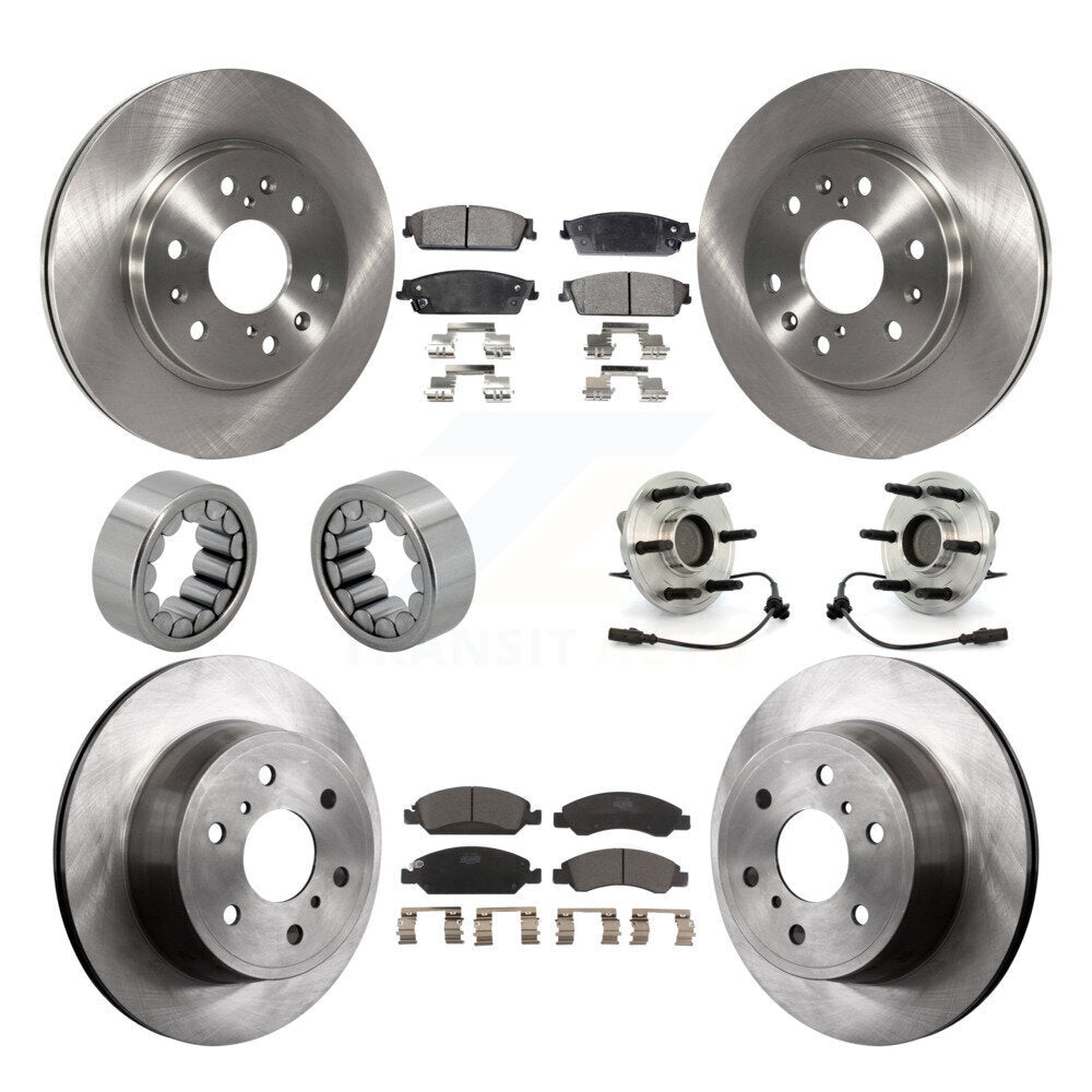 Hub Bearing Brake Rotor Pads Shoe Front Rear Kit (10Pc) For Chevrolet GMC Sierra