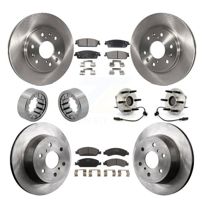Hub Bearing Brake Rotor Pads Shoe Front Rear Kit (10Pc) For Chevrolet GMC Sierra