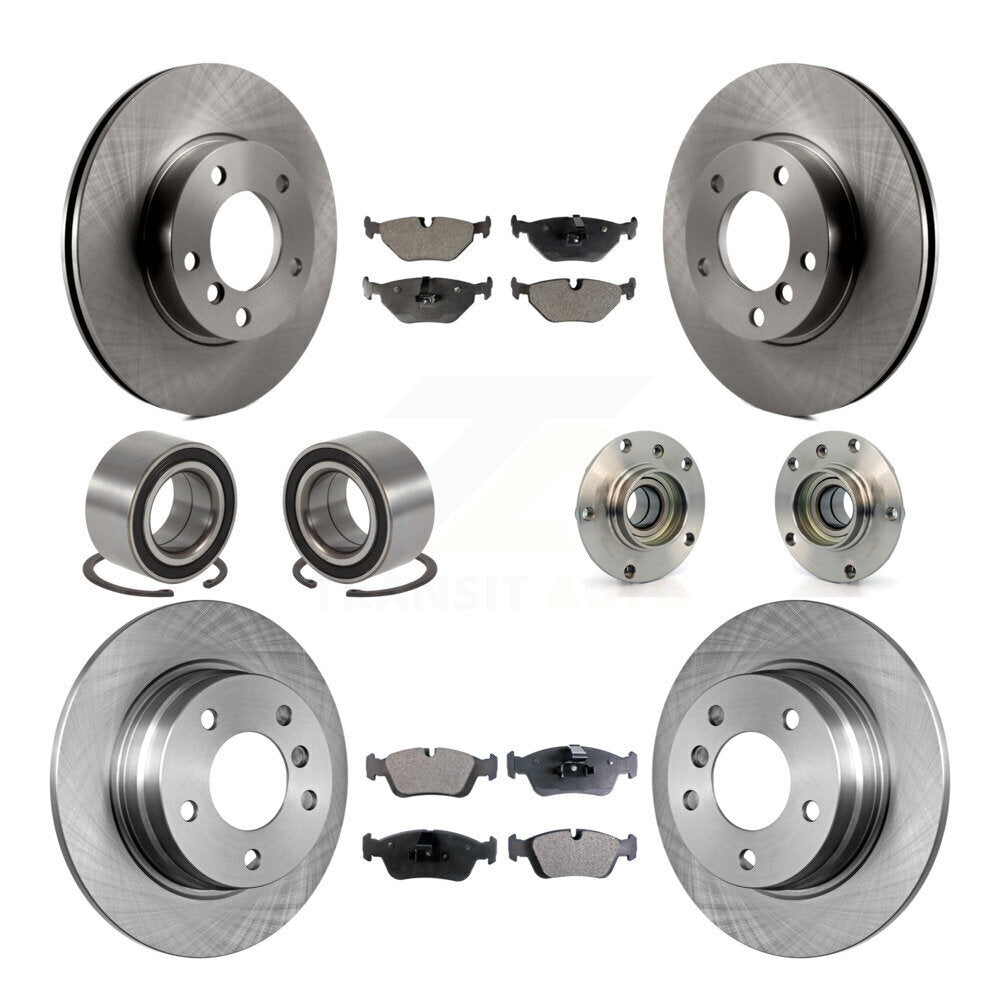 Hub Bearing Brake Rotor & Pad Shoe Front Rear Kit (10Pc) For BMW 318i 328i 328is
