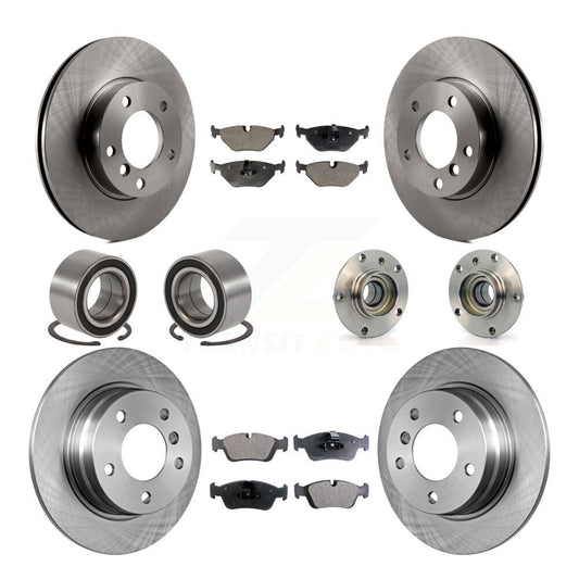 Hub Bearing Brake Rotor & Pad Shoe Front Rear Kit (10Pc) For BMW 318i 328i 328is