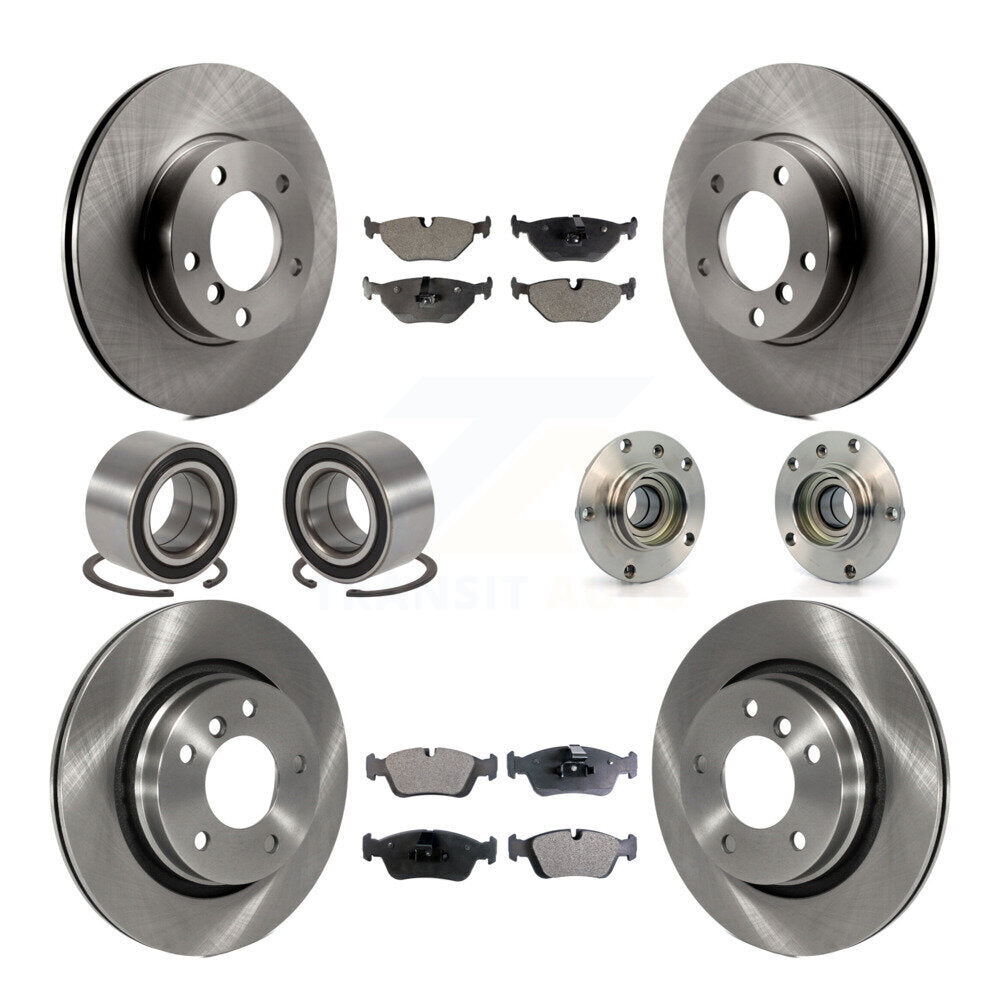 Hub Bearing Disc Brake Rotor & Pad Shoe Front Rear Kit (10Pc) For BMW 328i 328is