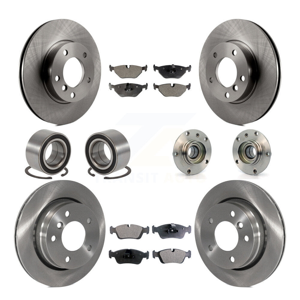 Hub Bearing Brake Rotor & Pad Shoe Front Rear Kit (10Pc) For BMW 323i 328i 323Ci