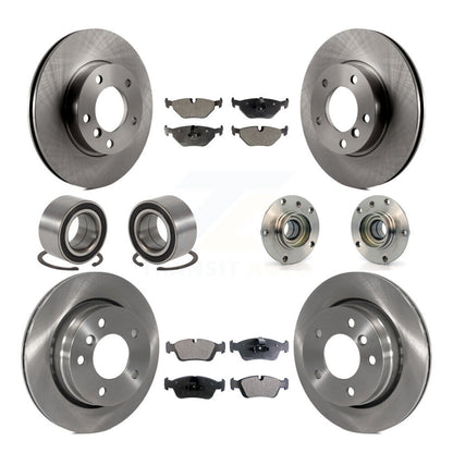 Hub Bearing Brake Rotor & Pad Shoe Front Rear Kit (10Pc) For BMW 323i 328i 323Ci