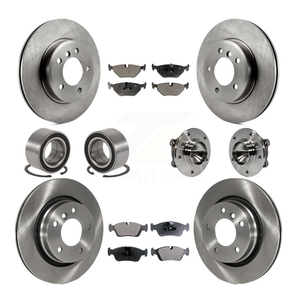 Hub Bearing Disc Brake Rotor & Pad Shoe Front Rear Kit (10Pc) For 2006 BMW 325Ci