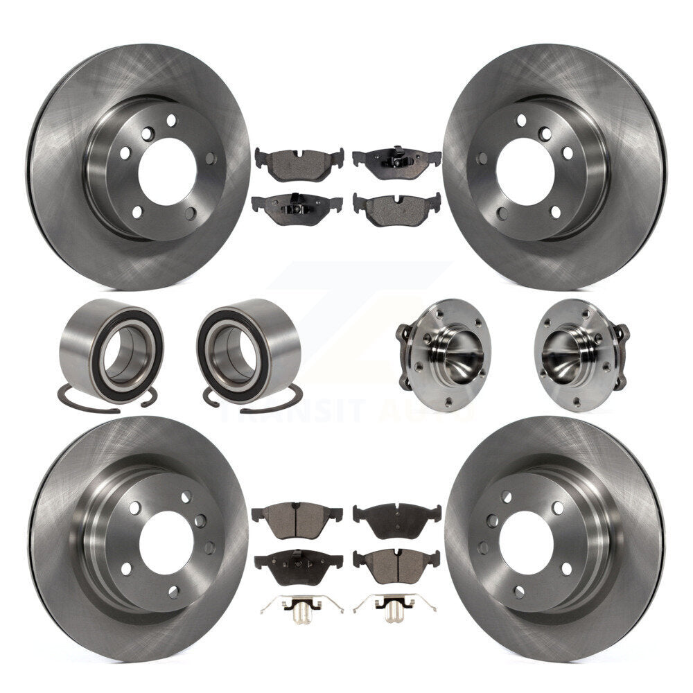 Hub Bearing Brake Rotor & Pads Shoe Front Rear Kit (10Pc) For BMW 328i 323i 325i