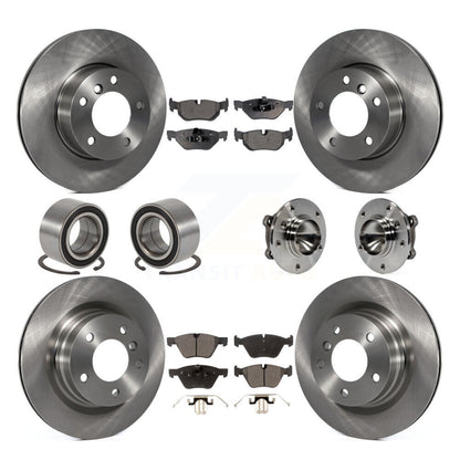 Hub Bearing Brake Rotor & Pads Shoe Front Rear Kit (10Pc) For BMW 328i 323i 325i