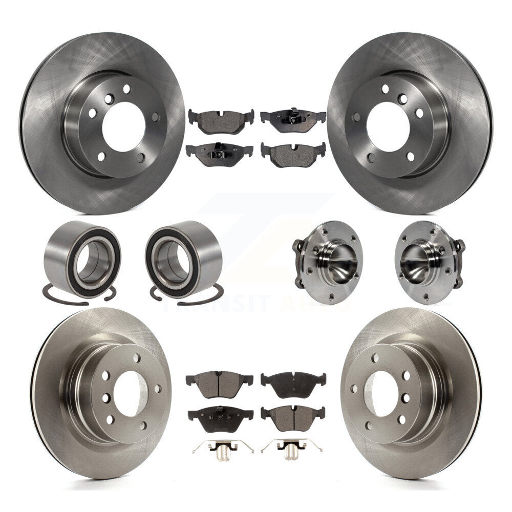 Hub Bearing Brake Rotor & Pads Shoe Front Rear Kit (10Pc) For 2008-2013 BMW 128i