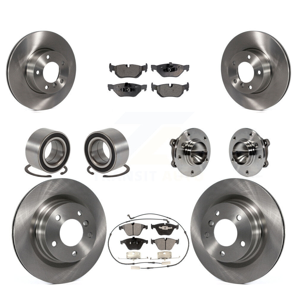 Hub Bearing Disc Brake Rotor & Pads Shoe Front Rear Kit (10Pc) For BMW 323i 328i