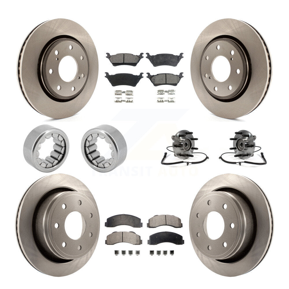 Hub Bearing Brake Rotor & Pad Shoe Front Rear Kit (10Pc) For 2014 Ford F-150 4WD