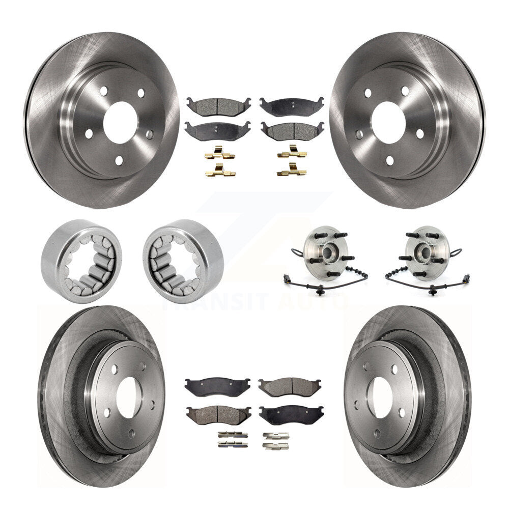 Hub Bearing Disc Brake Rotor & Pad Shoe Front Rear Kit (10Pc) For Dodge Ram 1500