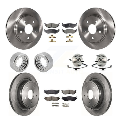 Hub Bearing Disc Brake Rotor & Pad Shoe Front Rear Kit (10Pc) For Dodge Ram 1500