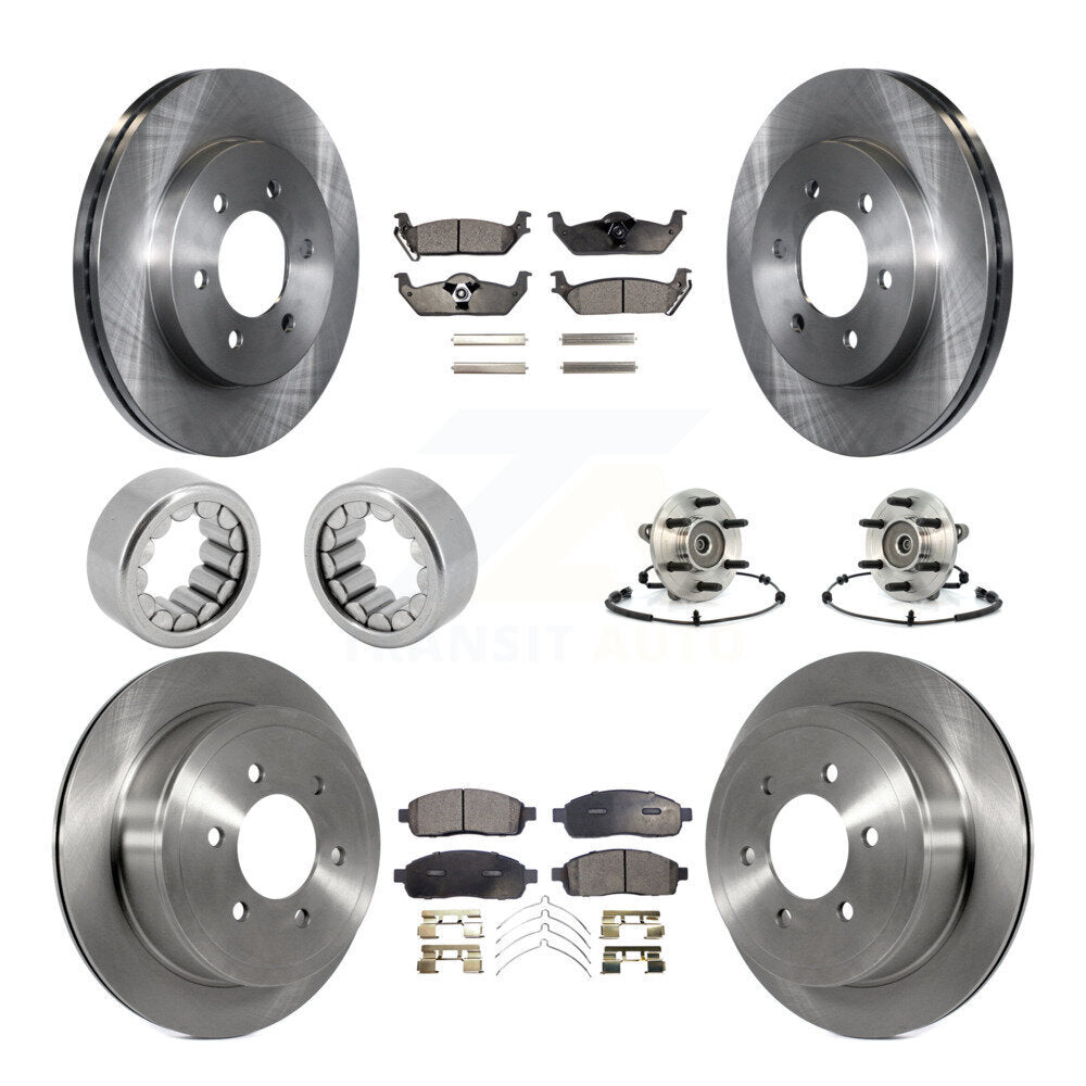 Hub Bearing Brake Rotor & Pad Shoe Front Rear Kit (10Pc) For Lincoln Mark LT 4WD