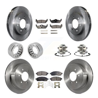 Hub Bearing Brake Rotor & Pad Shoe Front Rear Kit (10Pc) For Lincoln Mark LT 4WD