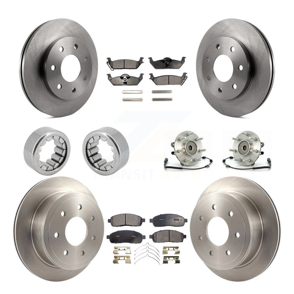 Hub Bearing Brake Rotor & Pad Shoe Front Rear Kit (10Pc) For Lincoln Mark LT 4WD