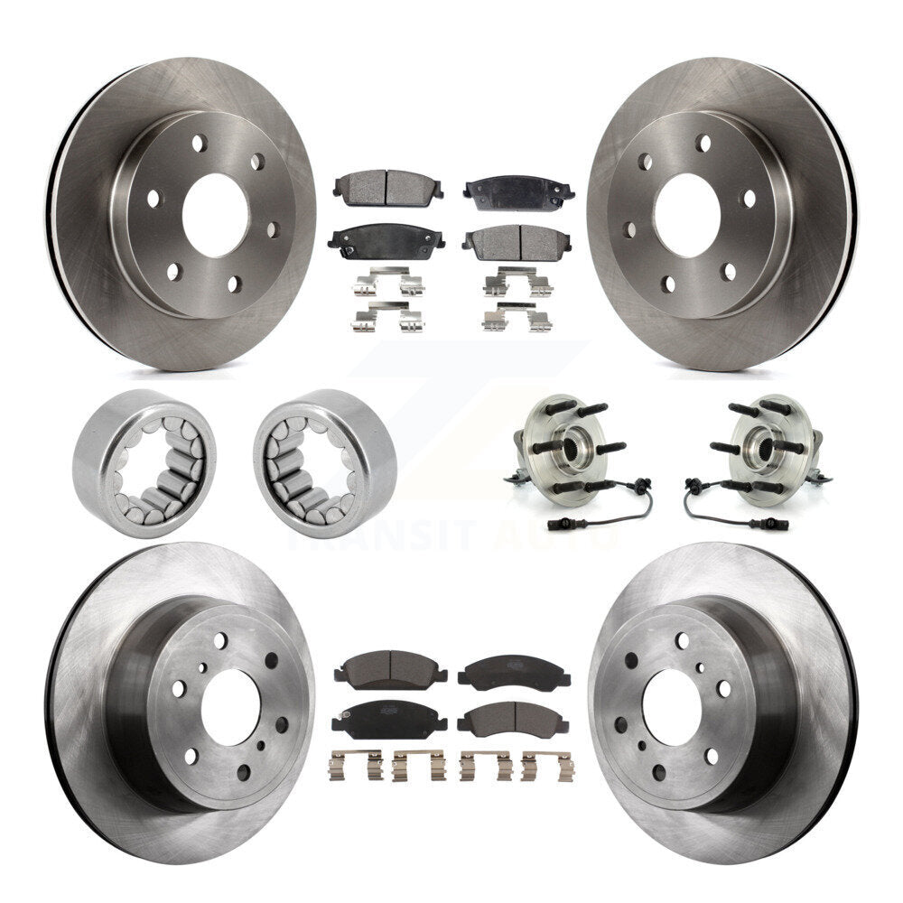 Hub Bearing Disc Brake Rotor Pads Shoe Front Rear Kit (10Pc) For GMC Sierra 1500