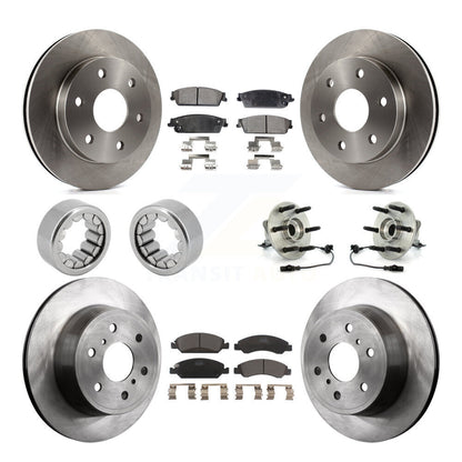 Hub Bearing Disc Brake Rotor Pads Shoe Front Rear Kit (10Pc) For GMC Sierra 1500
